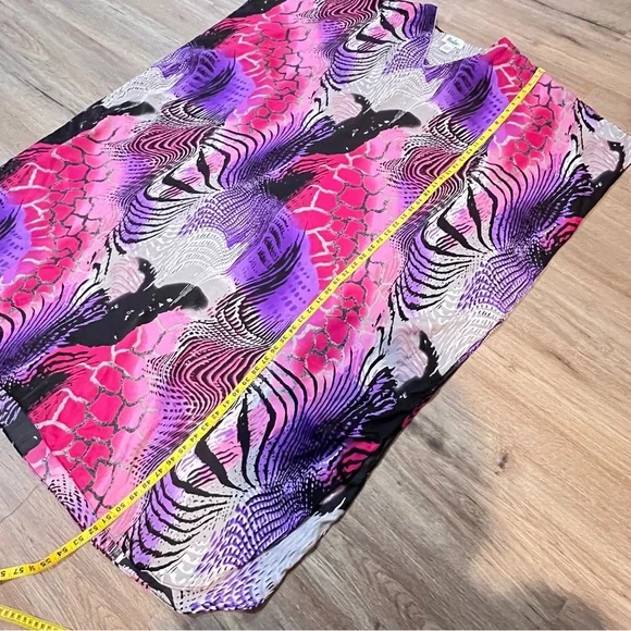 Winlar Purple Pink Animal Print V-Neck Kaftan Muu Muu Maxi Dress Womens One Size - Picture 11 of 13